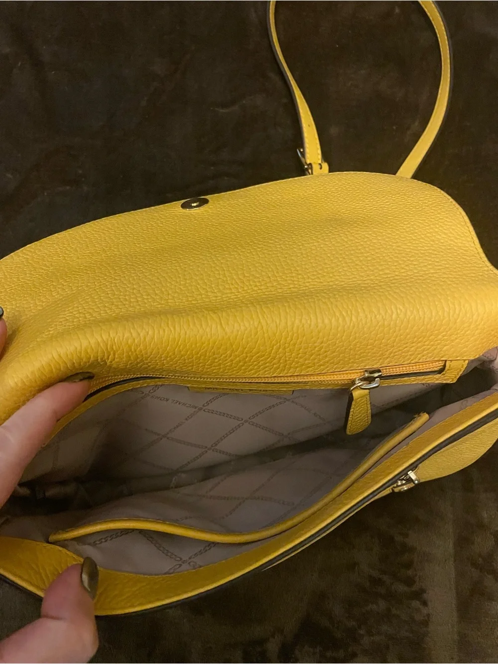 Michael Kors Bright Yellow Pebble Leather Crossbody. New without tags.